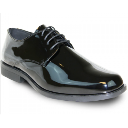 VANGELO Men Dress Shoe TUX-1 Oxford Formal Tuxedo for Prom & Wedding Black Patent - Wide Width Available